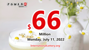 2022年7月11日的美国强力球结果：头奖为6600万美元。