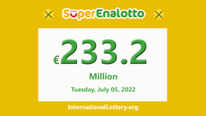 超级百万大奖（SuperEnalotto）官方累积奖金目前为2亿3320万欧元，将于下次开奖时进行抽奖。